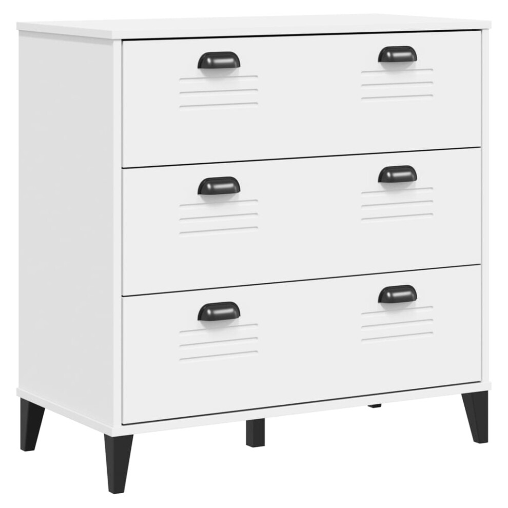 (white) vidaXL Drawer Cabinet Office File Cabinet Storage Cabinet Solid Wood Pine