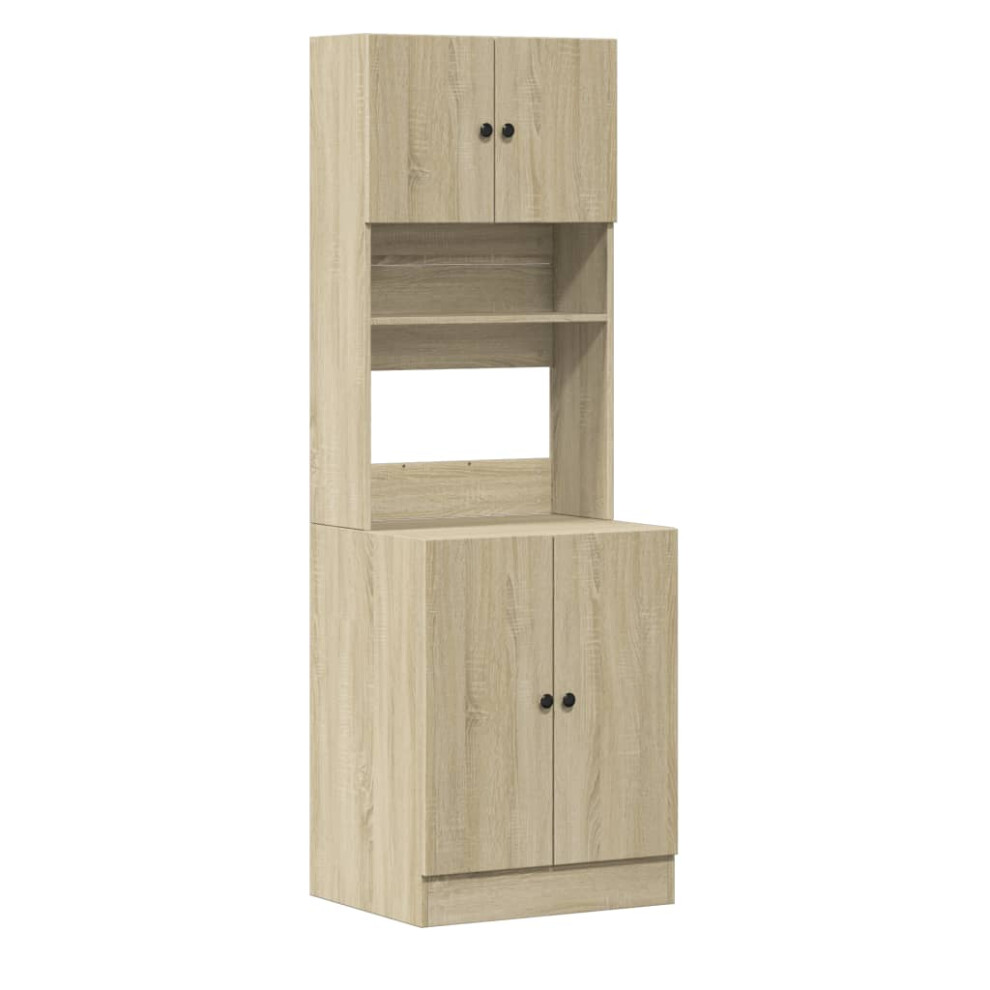 vidaXL Kitchen Cabinet - 4 Doors - 2 Shelves - Sonoma Oak - 180 x 50 x 60cm - Brown - Image 3