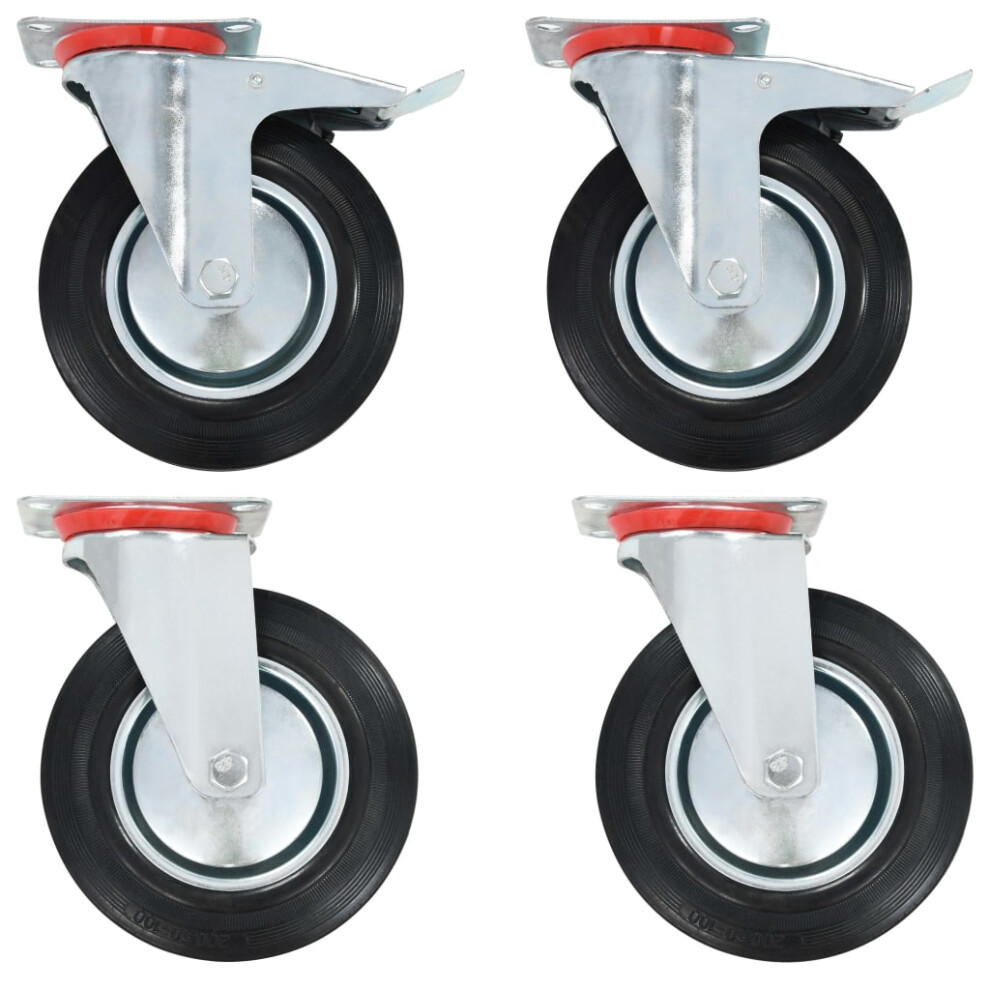 Vidaxl 4X Swivel Casters 200Mm Heavy Duty Wheels Trolley Furniture Handing