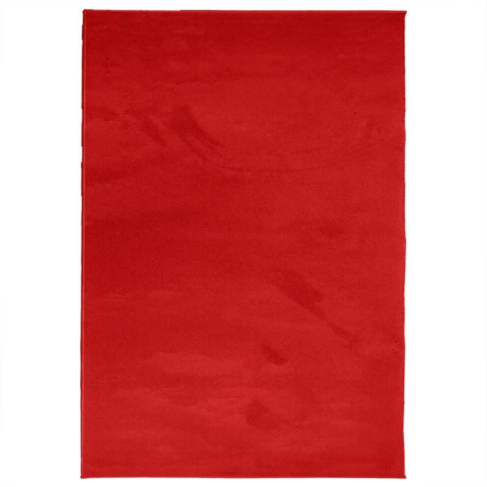Vidaxl (Red, 160 X 230 Cm) Rug Short Pile Soft And Washable Rug Floor Mat Area Rug Carpet Red