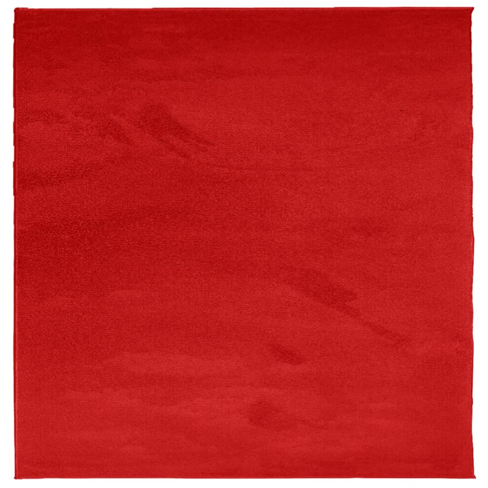 (red, 120 x 120 cm) vidaXL Rug Short Pile Soft and Washable Rug Floor Mat Area Rug Carpet Red