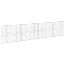 vidaXL Gabion Wall with Covers Galvanised Steel 900x30x200 cm Outdoor Cage