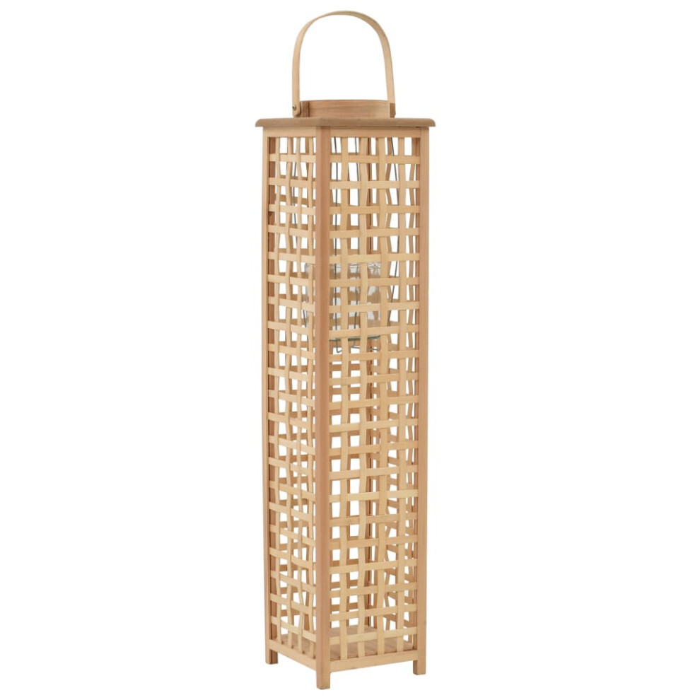 vidaXL Hanging Candle Lantern Holder Bamboo Natural Pendant Lighting Decor