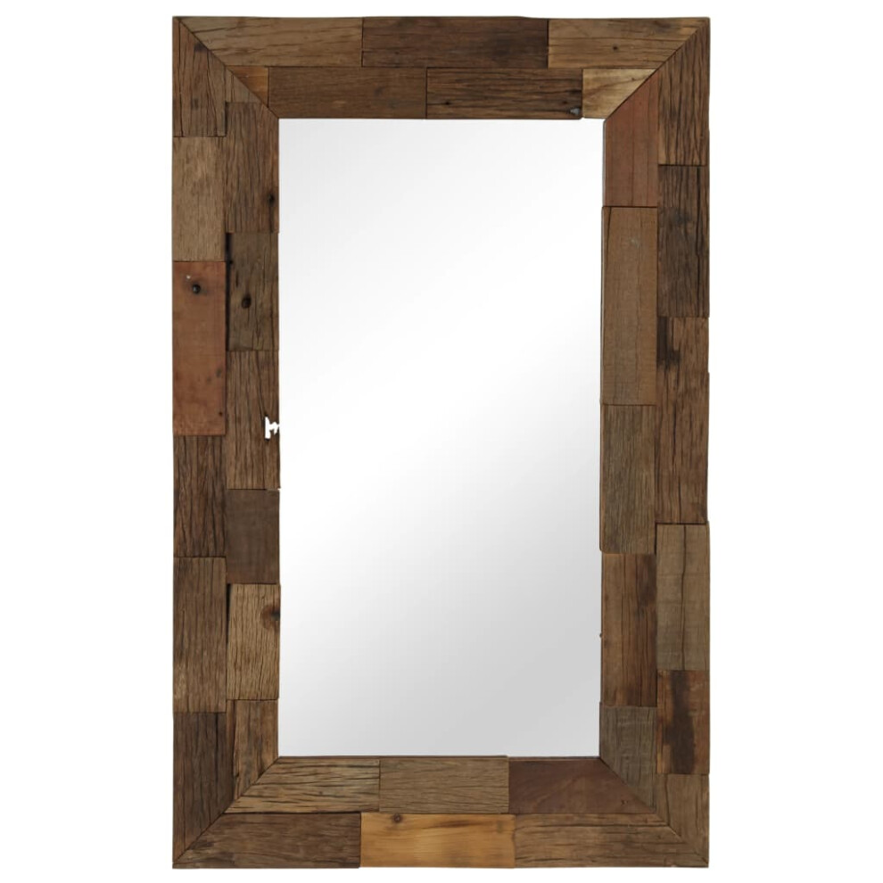 vidaXL Solid Reclaimed Wood Mirror 50x80cm Hallway Vanity Makeup Decoration