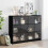 VidaXL (black) vidaXL Bookcase with Doors Bookshelf Storage Rack Cabinet Engineered Wood 3