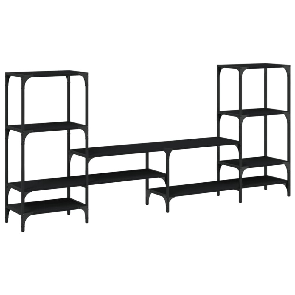 Vidaxl (Black) Tv Cabinet Tv Stand Entertainment Centre Mdia Tv Unit Engineered Wood