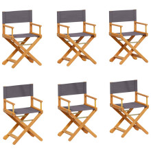 (dark grey, 6 pcs) vidaXL Folding Garden Chairs Outdoor Dining Chair 6 Piece Dark Grey Fabric