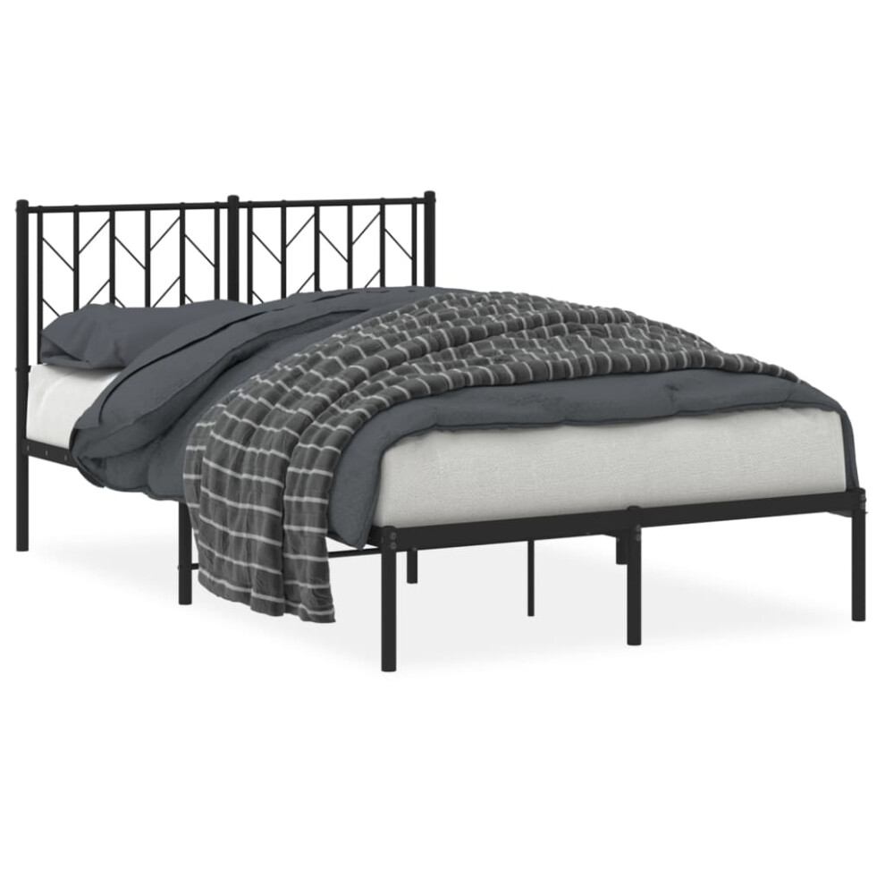 (black, 120 x 200 cm/ with headboard) vidaXL Metal Bed Frame with Headboard Mattress Foundation Black 80x200 cm