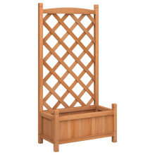 vidaXL Pflanzkübel mit Spalier Braun 55x29,5x110 cm Massivholz Tanne