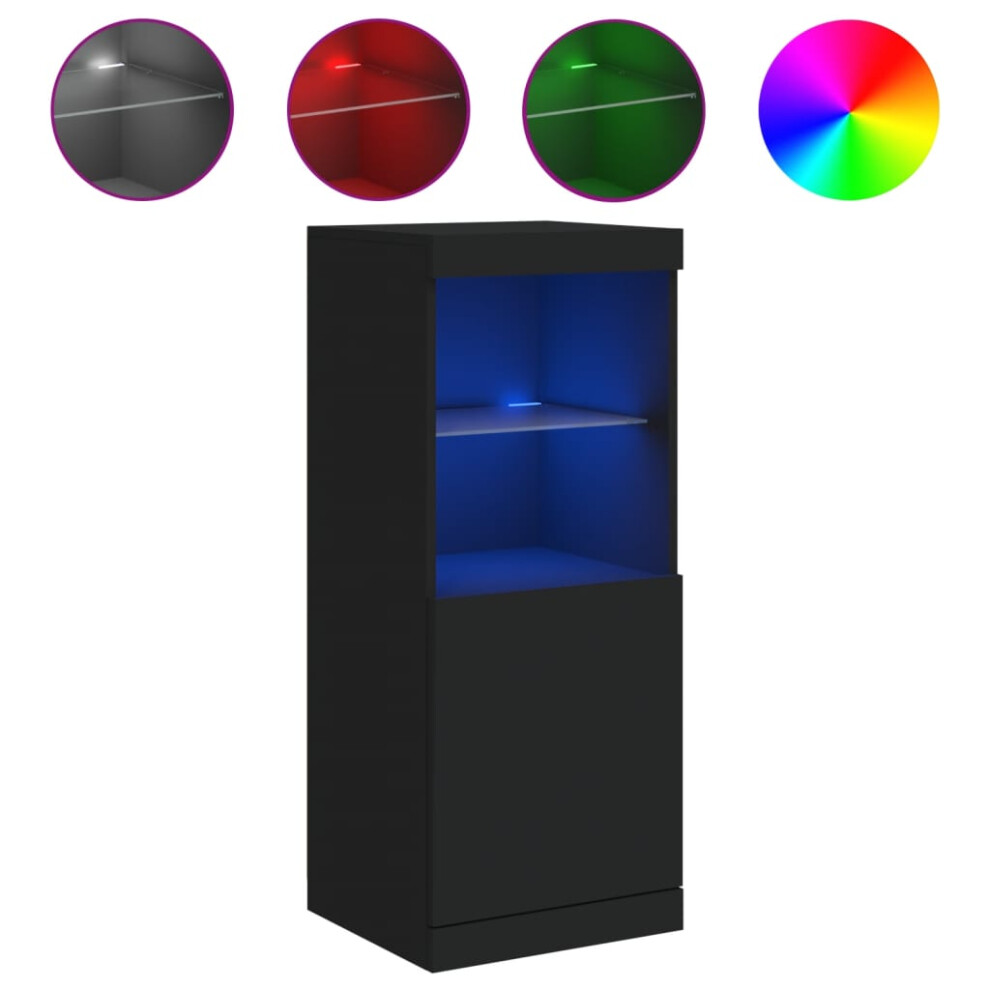 Vidaxl (Black) Sideboard With Led Lights Cupboard Highboard Storage Cabinet Sonoma Oak