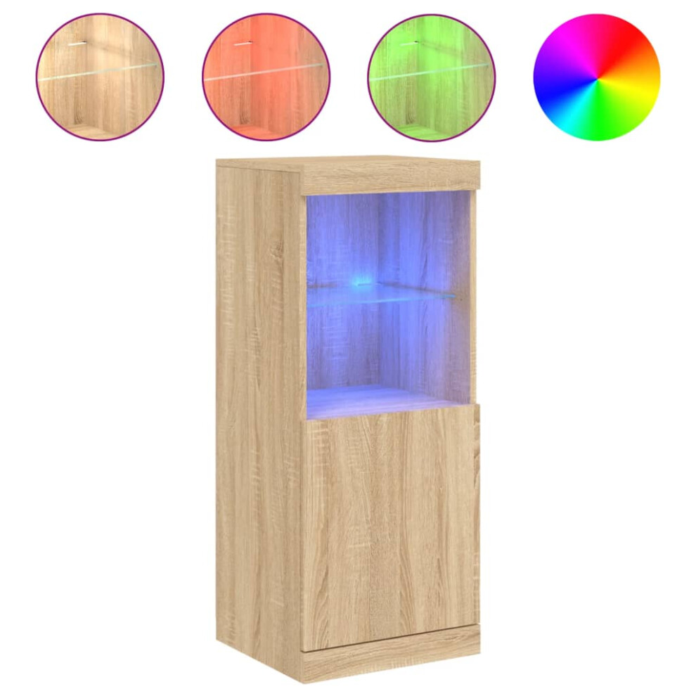 Vidaxl (Sonoma Oak) Sideboard With Led Lights Cupboard Highboard Storage Cabinet Sonoma Oak