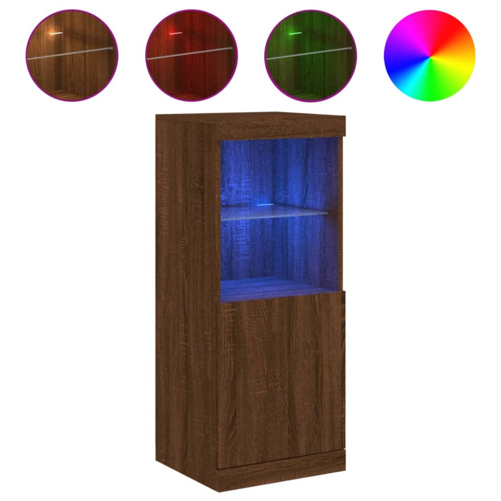 Vidaxl (Brown Oak) Sideboard With Led Lights Cupboard Highboard Storage Cabinet Sonoma Oak