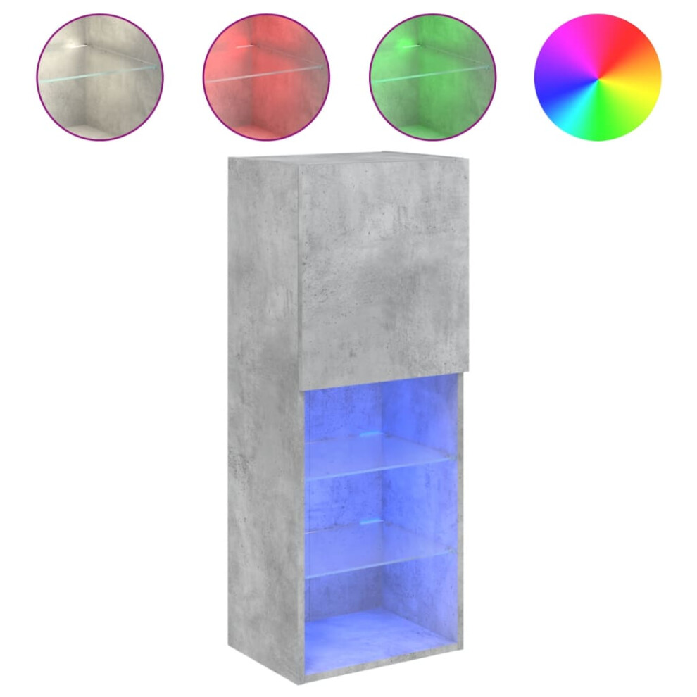Vidaxl (Concrete ) Tv Cabinets With Led Lights Tv Stand Tv Units Entertainment Centre Grey