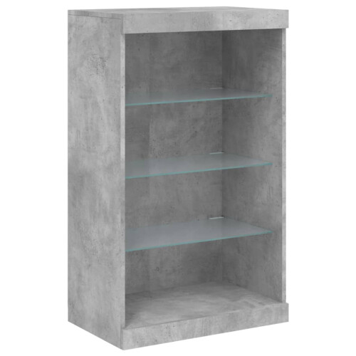 VidaXL (concrete grey) vidaXL Sideboard with LED Lights Cupboard Highboard Side Cabinet Concrete Grey 2