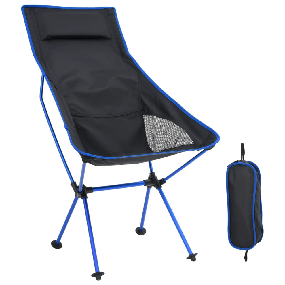 vidaXL Foldable Camping Chair PVC and Aluminium Black Outdoor Camp Furniture