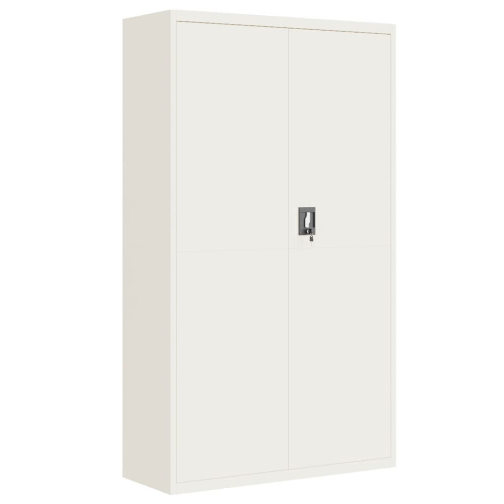 Vidaxl File Cabinet Locking Office Storage Cabinet Filing Cabinet White Steel