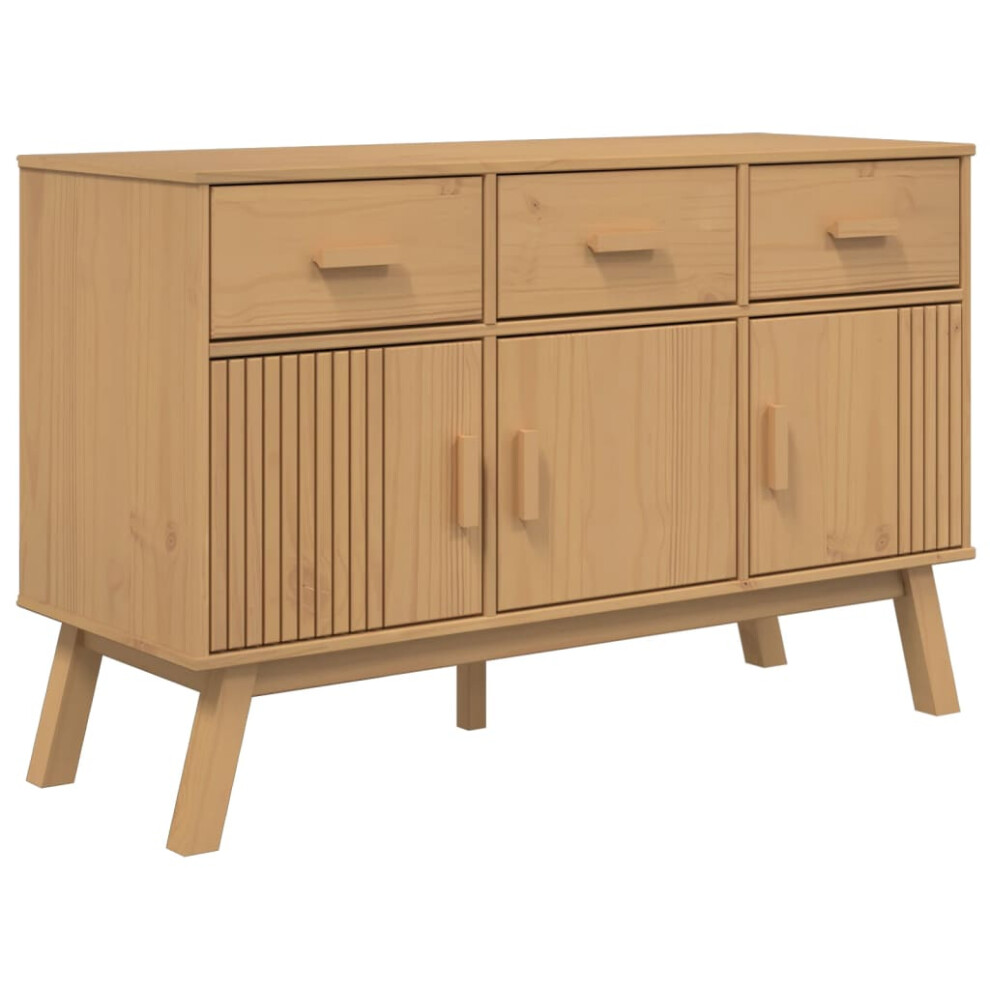 vidaXL Sideboard Storage Cupboard Highboard Side Cabinet Brown Solid Wood Pine