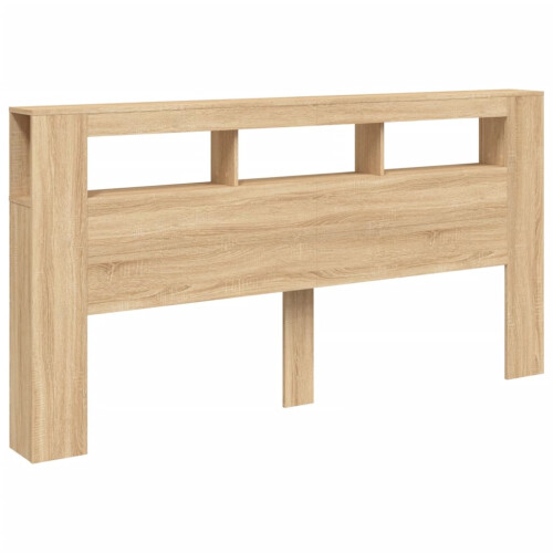 VidaXL (sonoma oak) vidaXL LED Headboard Bed Header Bedroom Storage Bed Headboard Engineered Wood 2