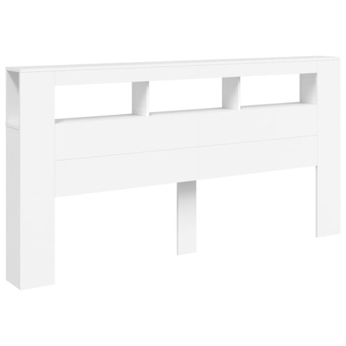 VidaXL (white) vidaXL LED Headboard Bed Header Bedroom Storage Bed Headboard Engineered Wood 2