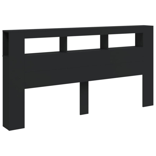 VidaXL (black) vidaXL LED Headboard Bed Header Bedroom Storage Bed Headboard Engineered Wood 2