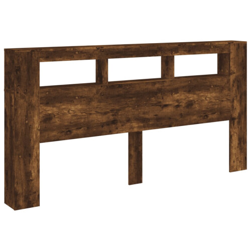 VidaXL (smoked oak) vidaXL LED Headboard Bed Header Bedroom Storage Bed Headboard Engineered Wood 2