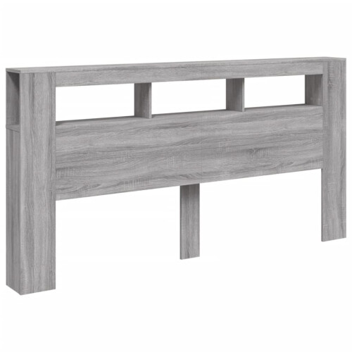 VidaXL (grey sonoma) vidaXL LED Headboard Bed Header Bedroom Storage Bed Headboard Engineered Wood 2
