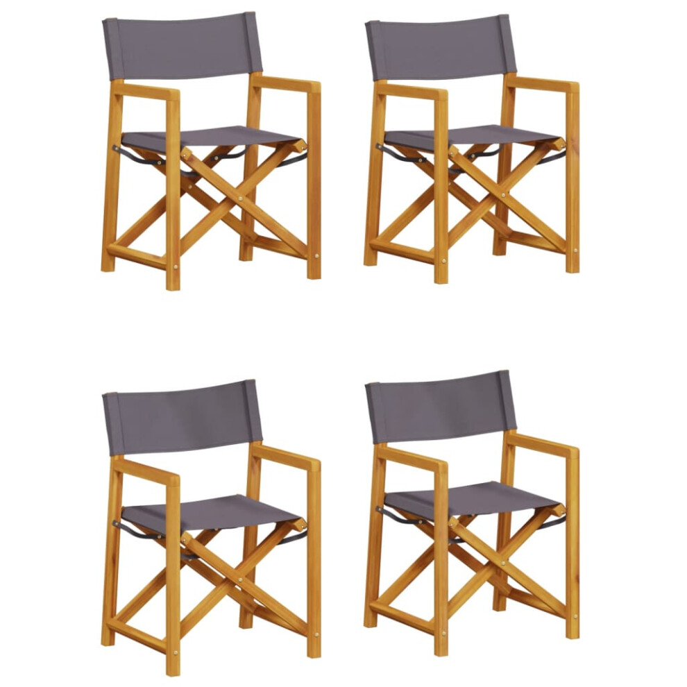 Vidaxl (Dark Grey, 4 Pcs) Folding Garden Chairs Outdoor Chair Patio Foldable Dining Chairs Fabric