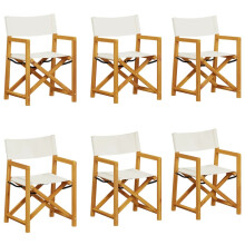 (cream, 6 pcs) vidaXL Folding Garden Chairs Outdoor Chair Patio Foldable Dining Chairs Fabric