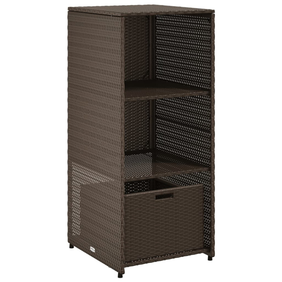 vidaXL Garden Storage Cabinet Outdoor Storage Box Cupboard Brown Poly Rattan