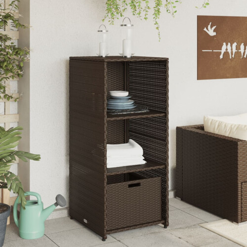 VidaXL vidaXL Gartenschrank Braun 50x55x115 cm Poly Rattan 2