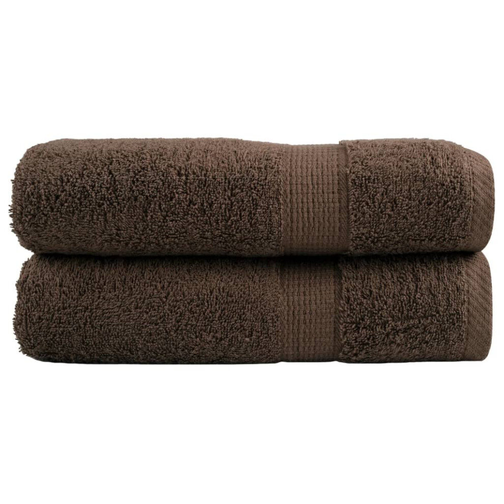 (brown, 100 x 150 cm) vidaXL Premium Sauna Towels Absorbent Bath Towel 2 pcs Grey 600gsm 100% Cotton-image-OPC-PF8S9SG-NEW