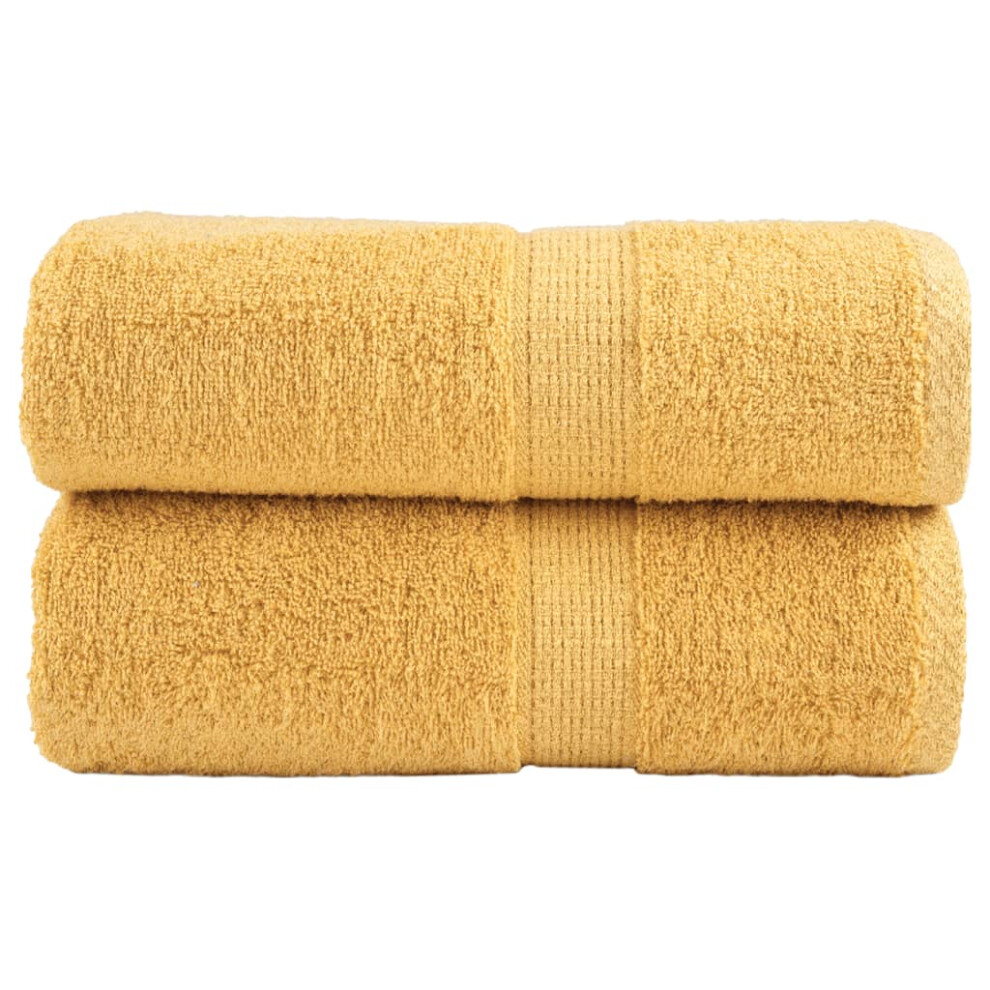 Photos - Towel VidaXL   Premium Sauna  Absorbent Bath Towel 2 pcs Grey 600gsm 100 Cotton Gold,Grey (gold, 30 x 50 cm)