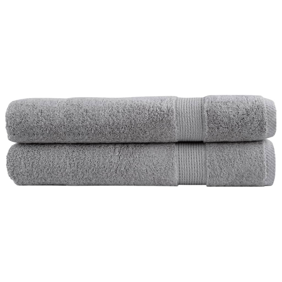 (grey, 80 x 200 cm) vidaXL Premium Sauna Towels Absorbent Bath Towel 2 pcs Grey 600gsm 100% Cotton