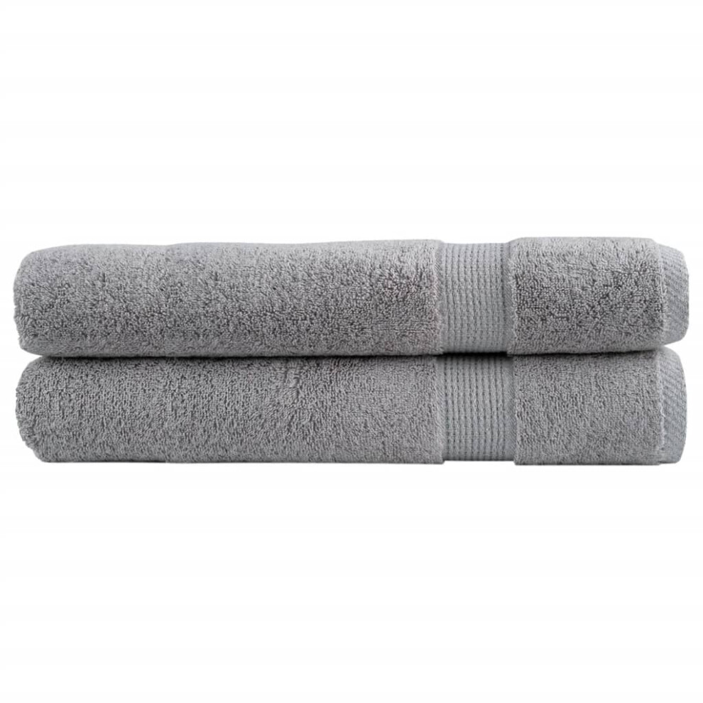 (grey, 100 X 200 cm) vidaXL Premium Sauna Towels Absorbent Bath Towel 2 Pcs Grey 600gsm 100% Cotton