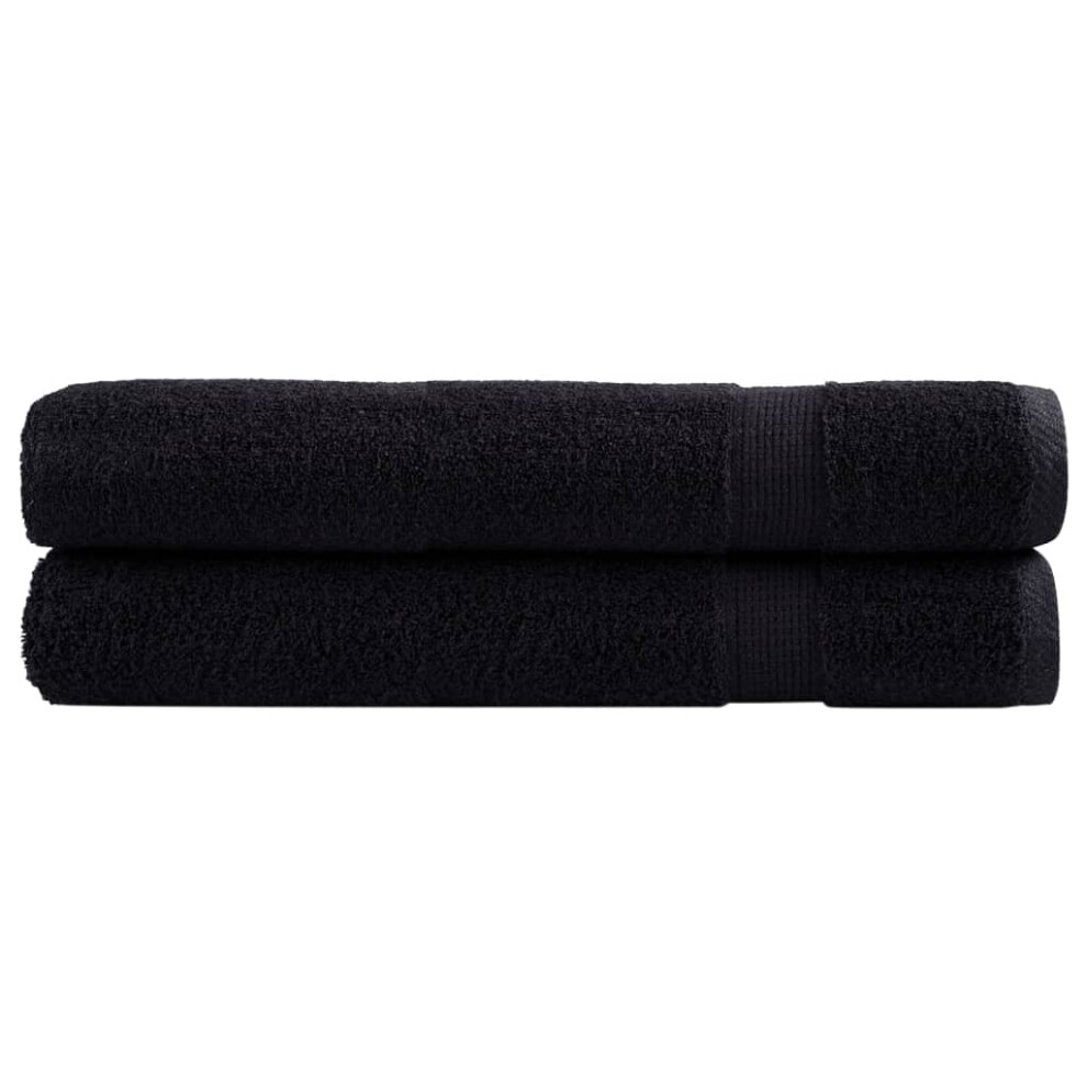 (black, 100 x 200 cm) vidaXL Premium Sauna Towels Absorbent Bath Towel 2 pcs Grey 600gsm 100% Cotton