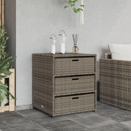 VidaXL vidaXL Gartenschrank Grau 55x59x69 cm Poly Rattan 2