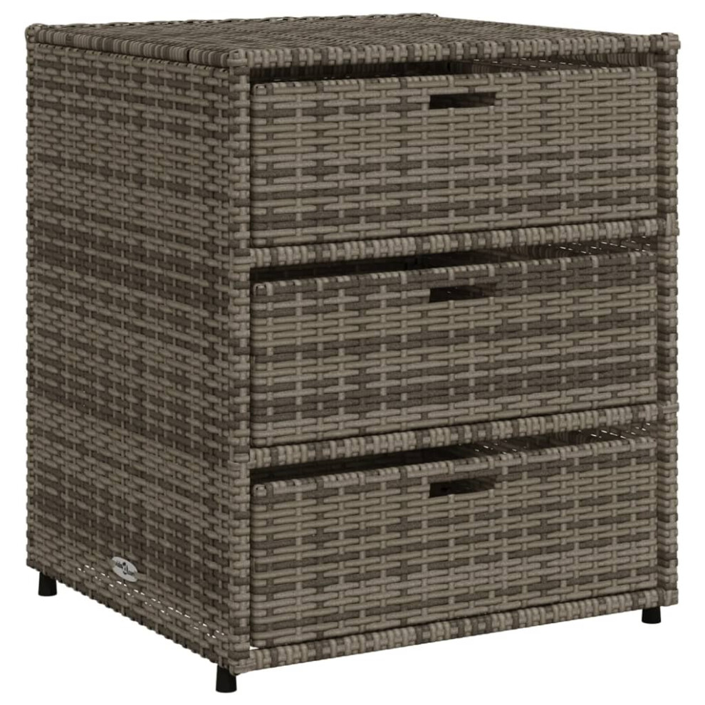 vidaXL Garden Storage Cabinet Outdoor Storage Box Cupboard Grey Poly Rattan