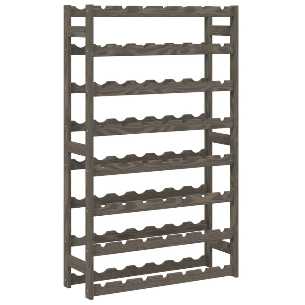 vidaXL Wine Rack for 56 Bottles Wine Shelf Bottle Holder Grey Solid Wood Pine