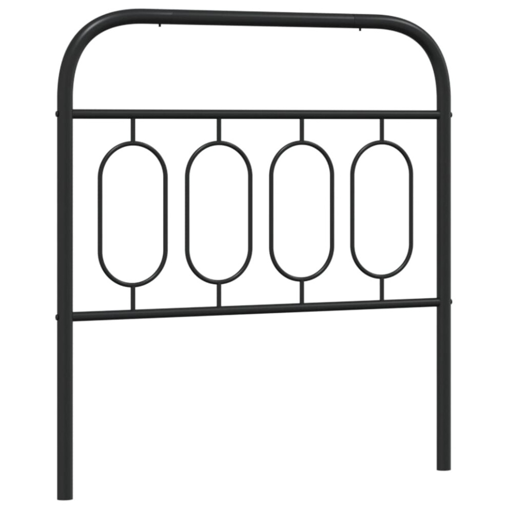 vidaXL Metal Headboard Bedroom Home Decor Bed Header Bed Headboard Black 80 cm