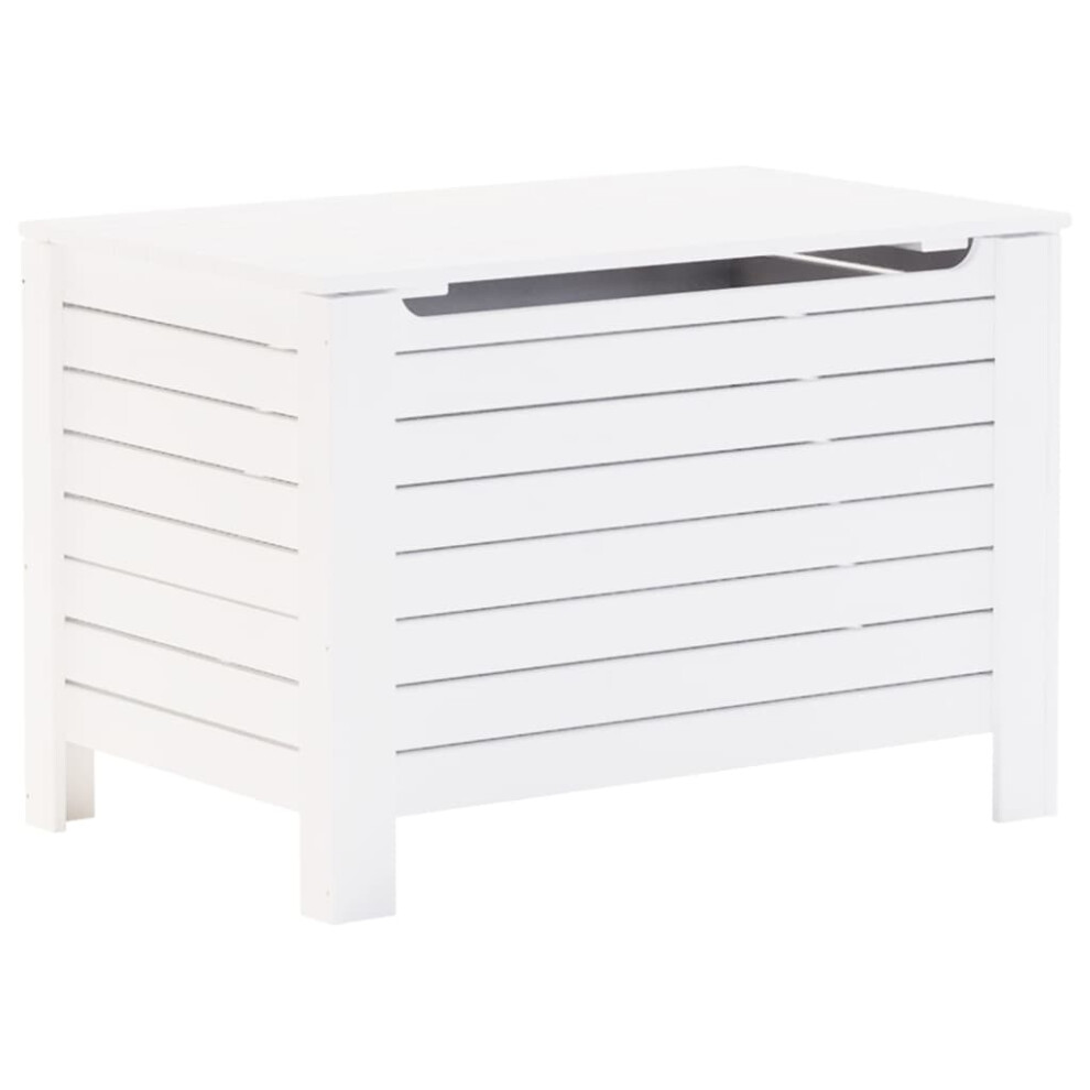 vidaXL Storage Box with Lid Blanket Box Storage Chest White Solid Wood Pine