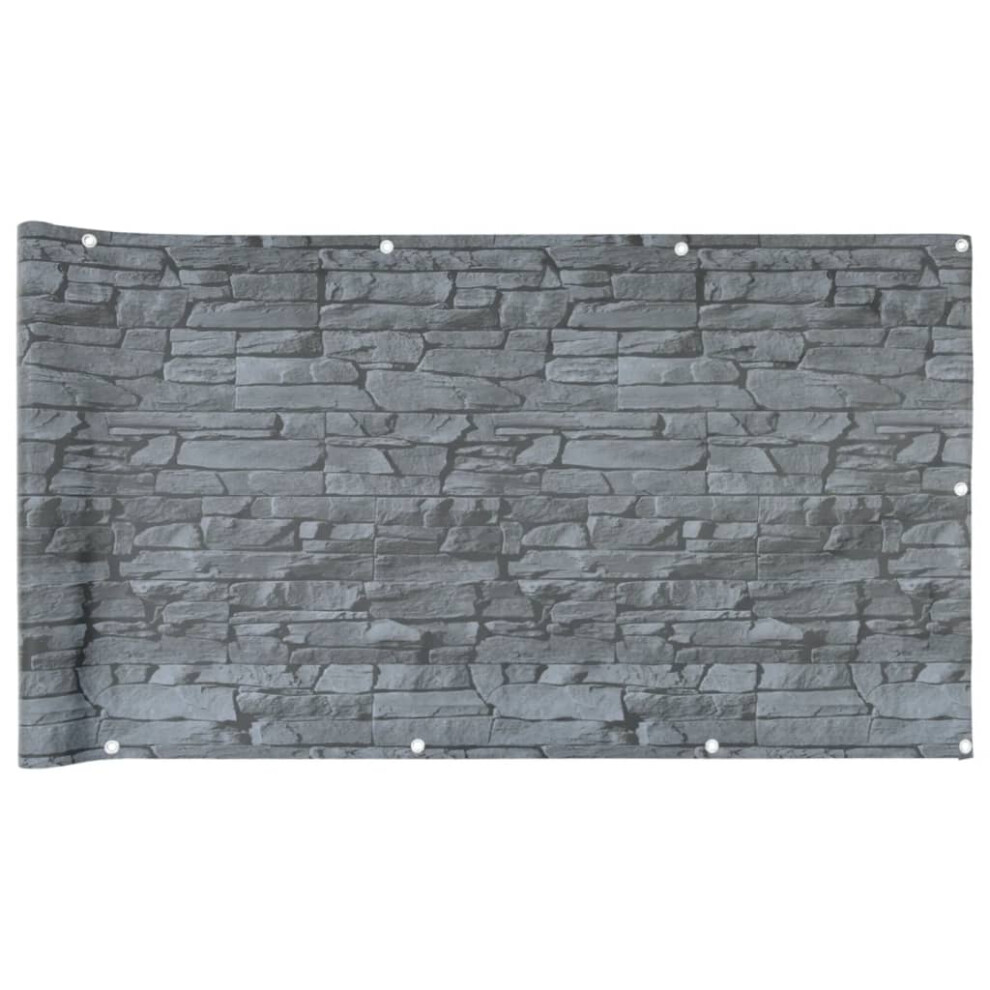 vidaXL Garden Privacy Screen Fence Screen Ledge Stone Look Grey 700x90 cm PVC