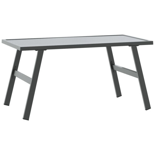 vidaXL Garden Coffee Table Outdoor Dining Table Black Powder-coated Steel