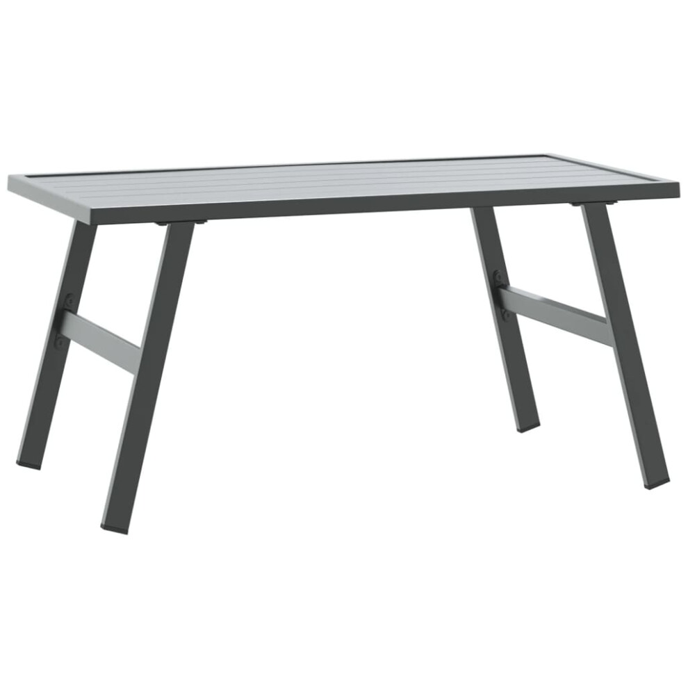 vidaXL Garden Coffee Table Outdoor Dining Table Black Powder-coated Steel