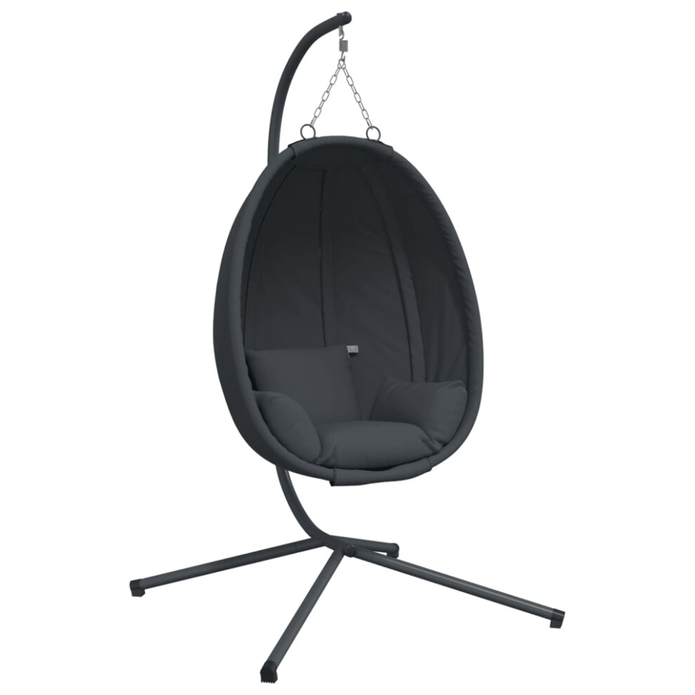 Vidaxl Hanging Egg Chair With Stand Hammock Chair Fabric And Steel Anthracite