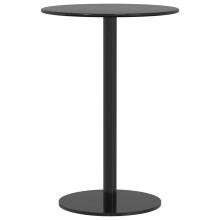 vidaXL Garden Table Outdoor Table Patio Side Coffee Table Round Black Steel