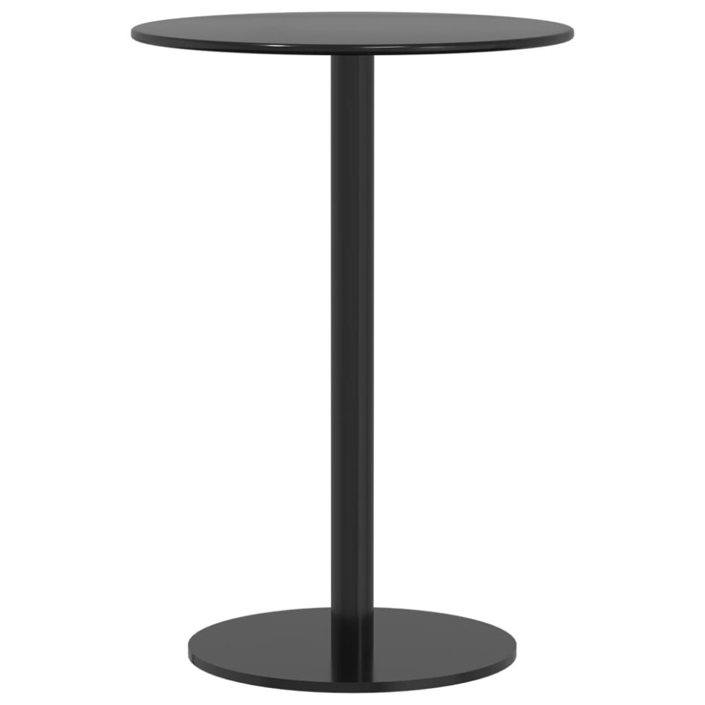 vidaXL Garden Table Outdoor Table Patio Side Coffee Table Round Black Steel