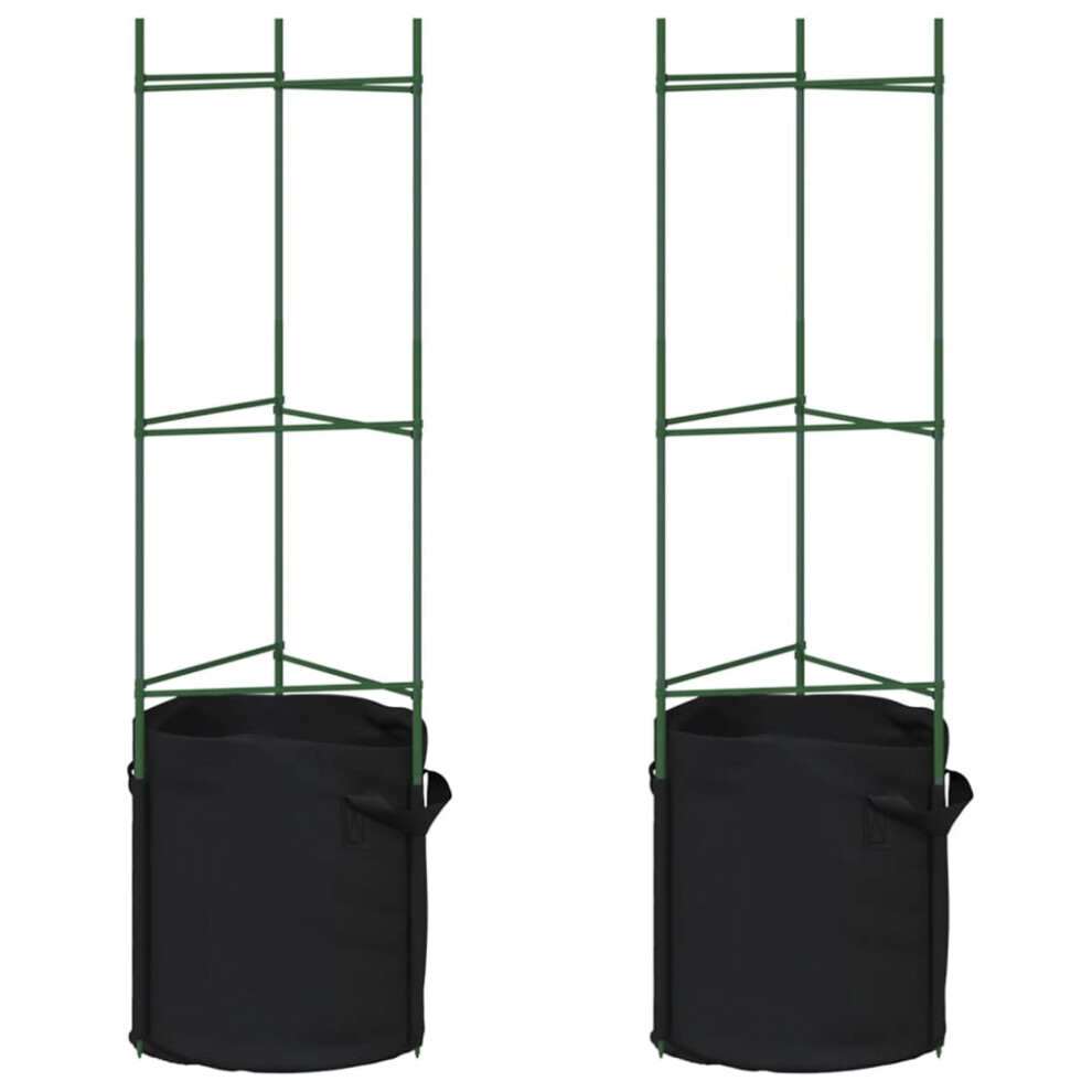 vidaXL Tomato Cage with Plant Bag Garden Plant Support 2 pcs Steel and PP