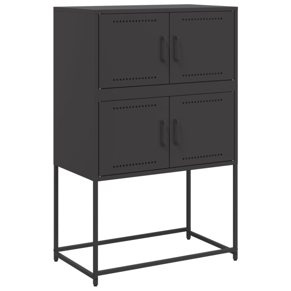 vidaXL Sideboard Storage Organiser Cupboard Side Cabinet Highboard Black Steel