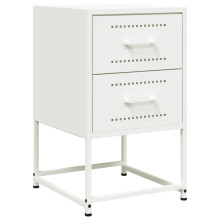 vidaXL Bedside Cabinet Bedroom Nightstand Bed Table Bed Cabinet White Steel