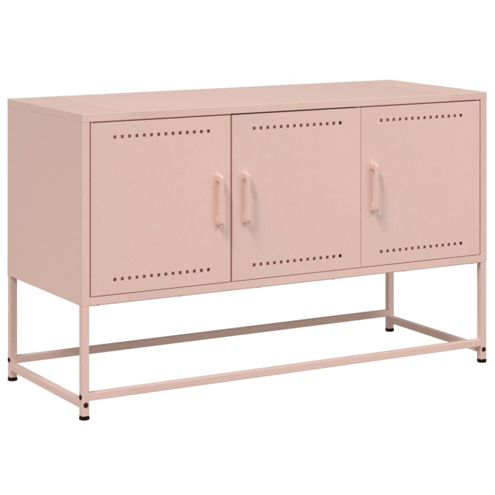 vidaXL TV Cabinet TV Stand Media Unit TV Unit Entertainment Centre Pink Steel